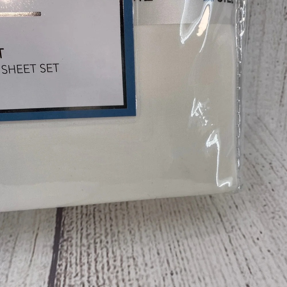 Jill Zarin Home Sateen Sheet Set Full Ivory 300TC 100% Cotton Minimalist Crisp